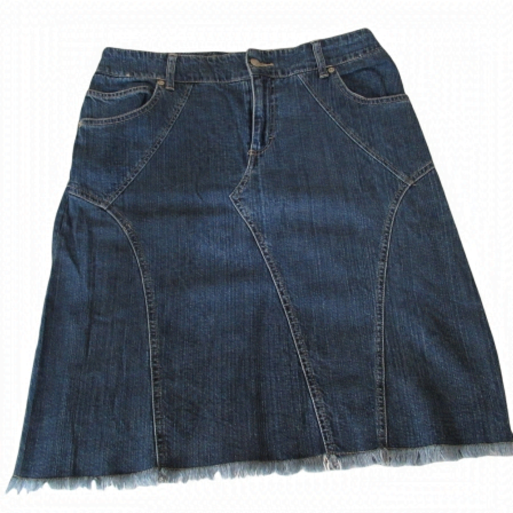 Gloria Vanderbilt Blue Denim Skirt Size 8